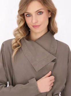 Dreimaster Damen Mantel in grau