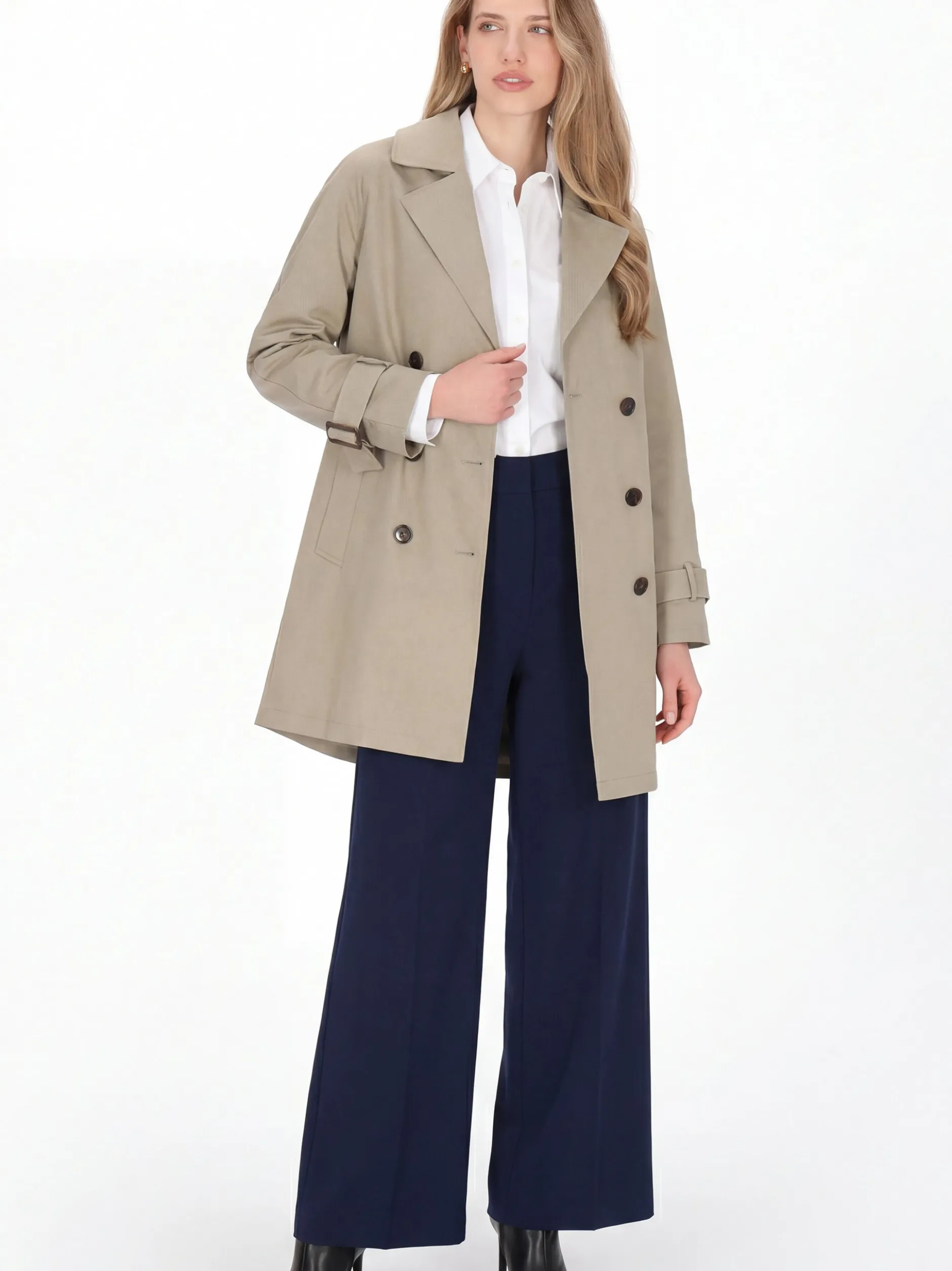 Dreimaster Damen Mantel in oliv
