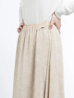 Dreimaster Damen Maxirock in beige - Länge: lang