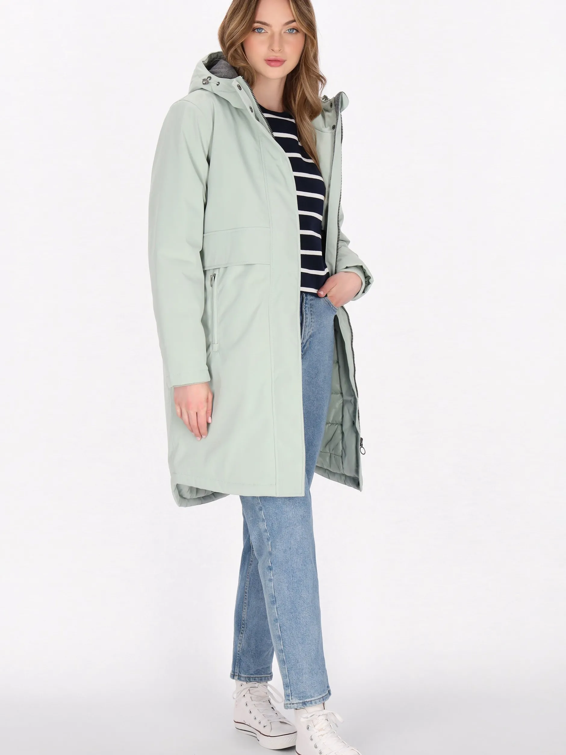 Dreimaster Damen Parka in grün