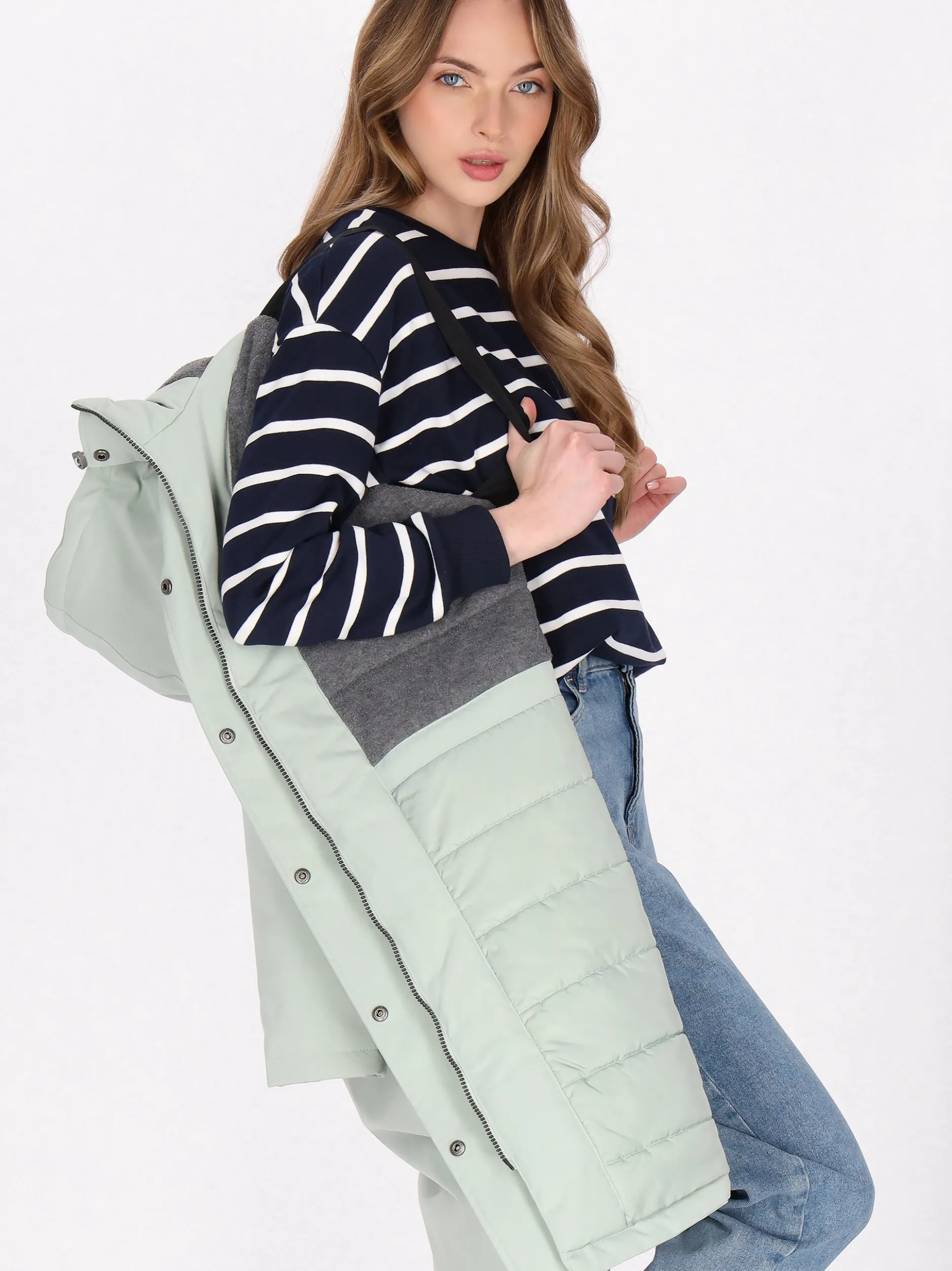 Dreimaster Damen Parka in grün