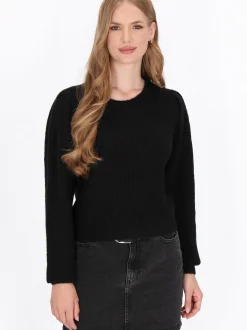Dreimaster Damen Pullover in schwarz