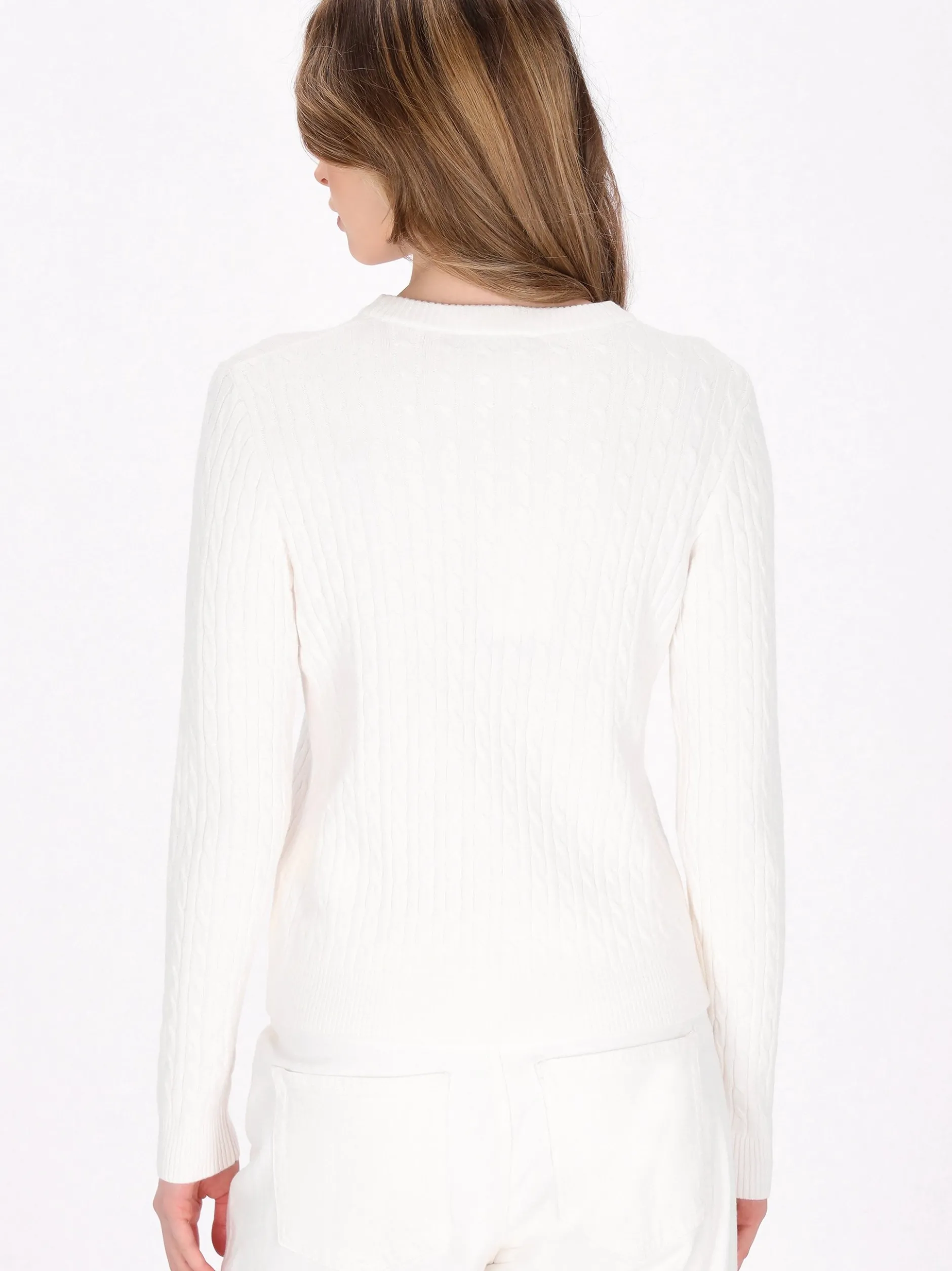 Dreimaster Damen Pullover in weiß
