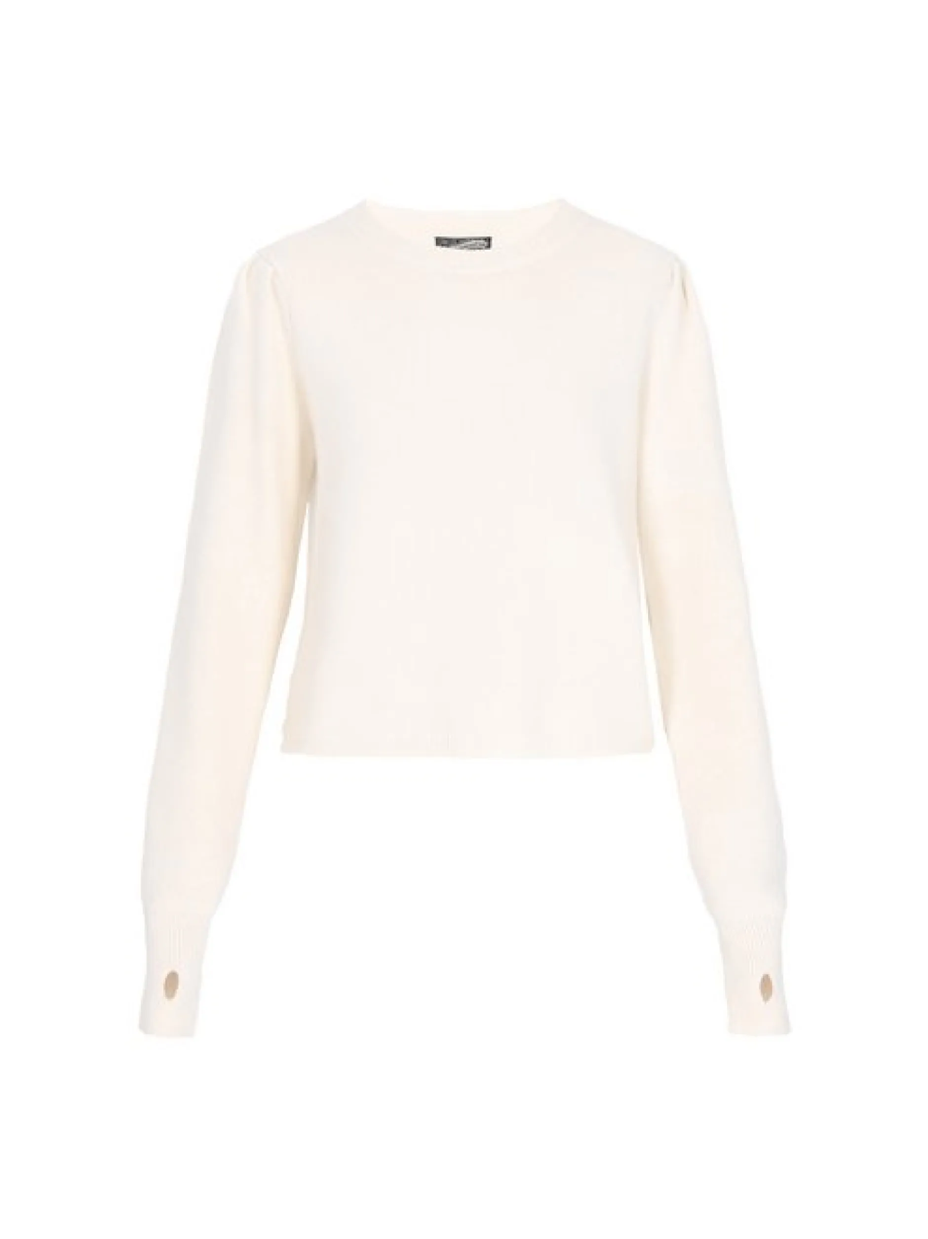 Dreimaster Damen Pullover in weiß - Ausschnitt: Rundhals