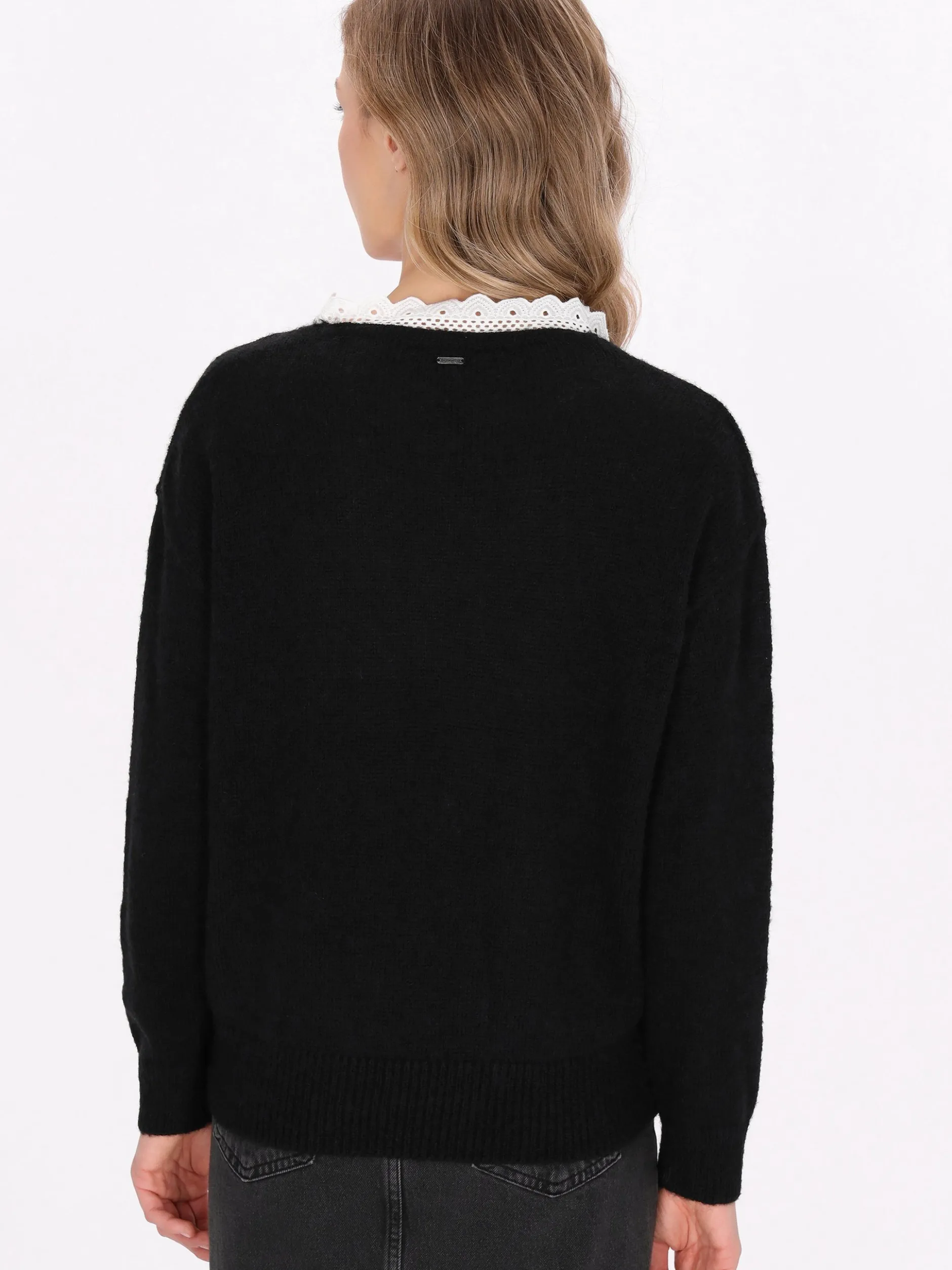 Dreimaster Damen Pullover in schwarz