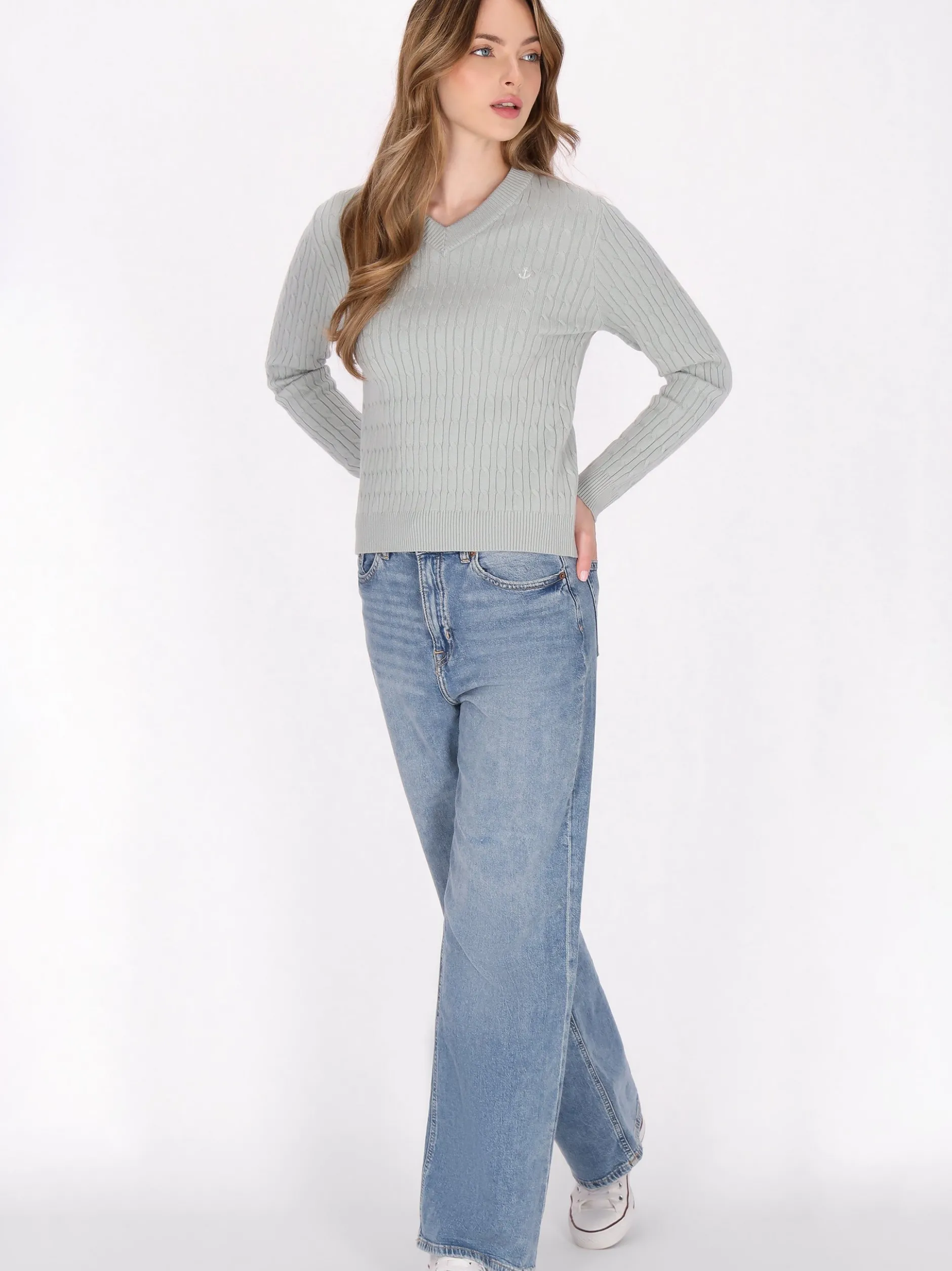 Dreimaster Damen Pullover in grün