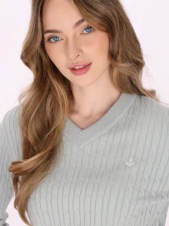 Dreimaster Damen Pullover in grün