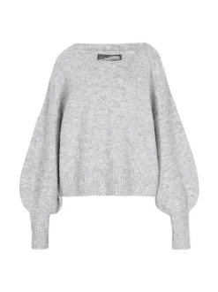 Dreimaster Damen Pullover in grau - Ausschnitt: Rundhals
