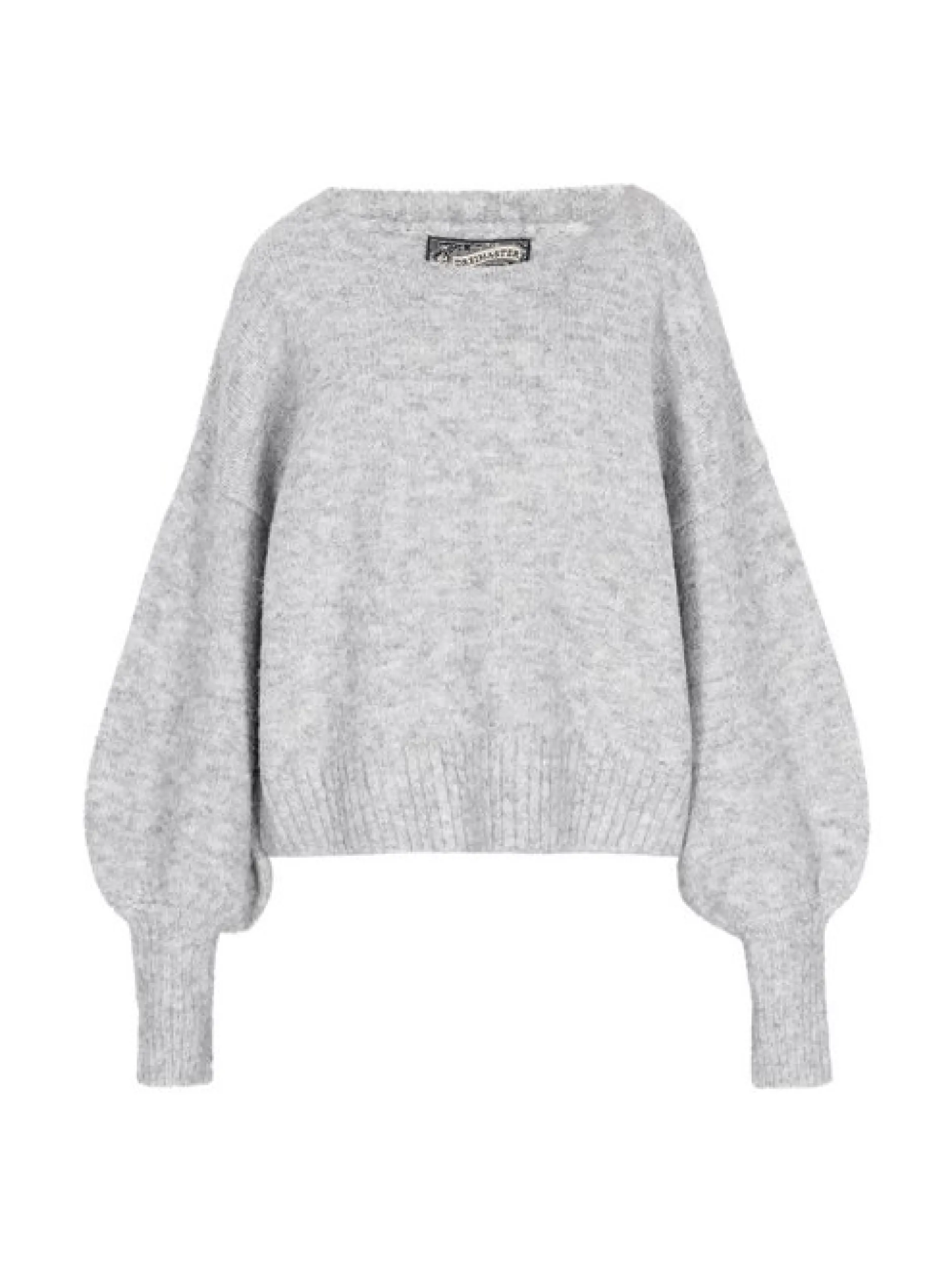 Dreimaster Damen Pullover in grau - Ausschnitt: Rundhals