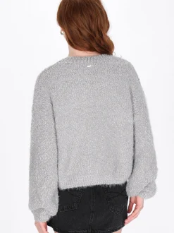 Dreimaster Damen Pullover in grau - Ausschnitt: Rundhals