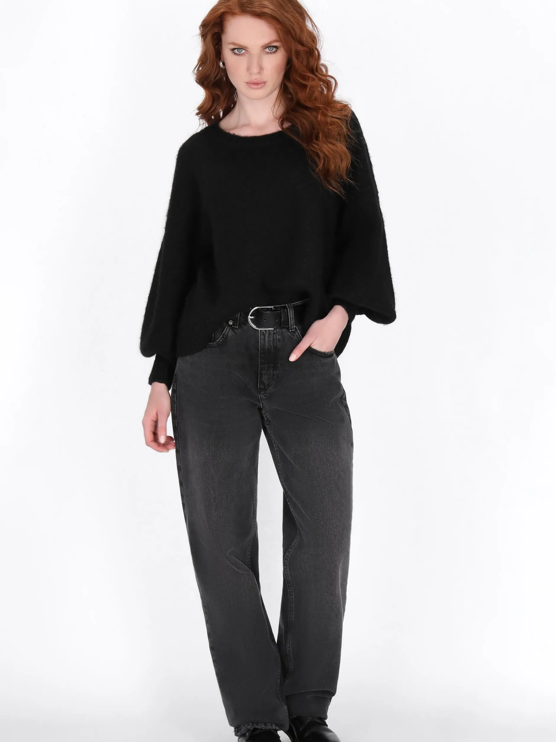 Dreimaster Damen Pullover in schwarz