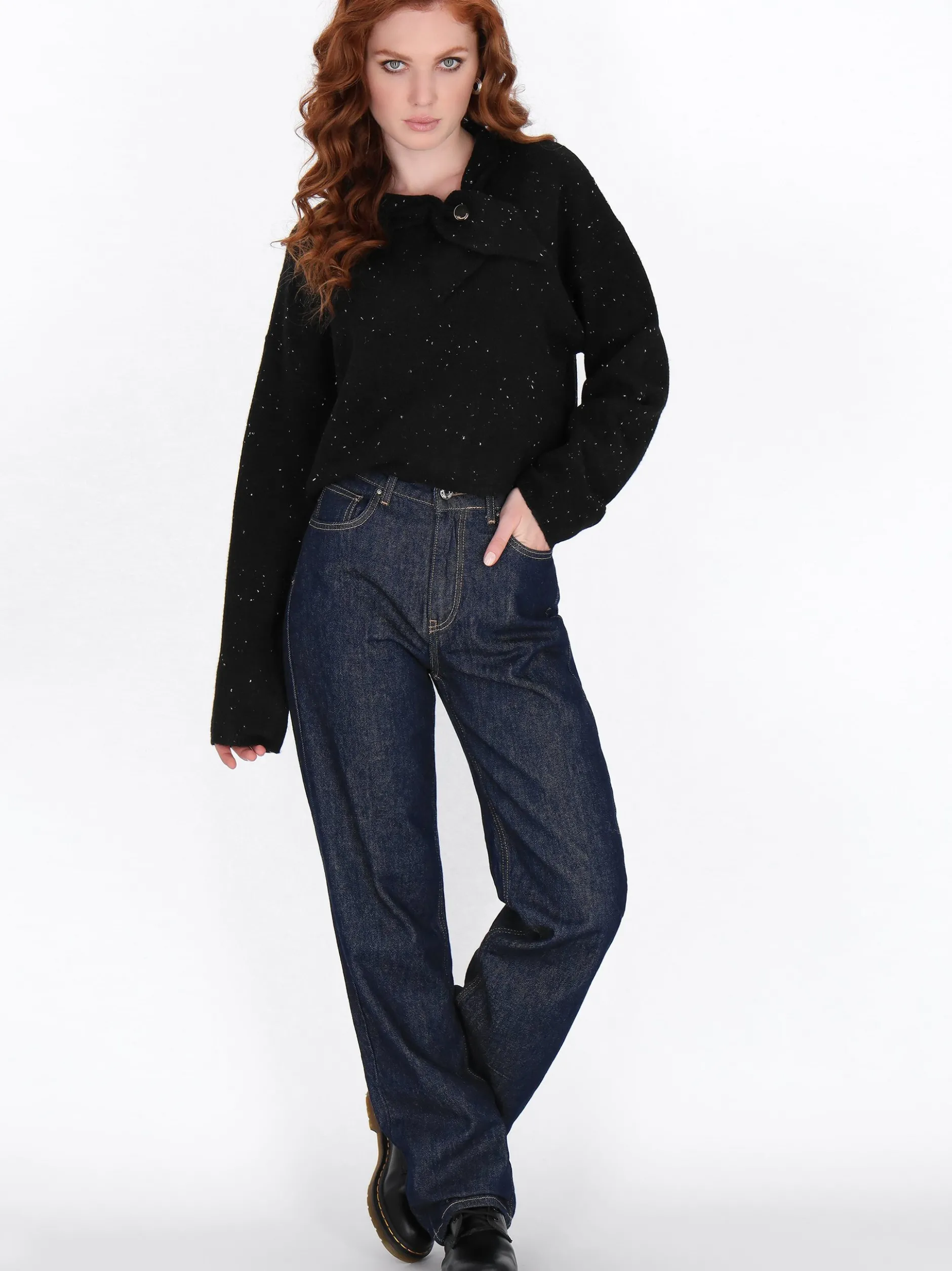 Dreimaster Damen Pullover in schwarz