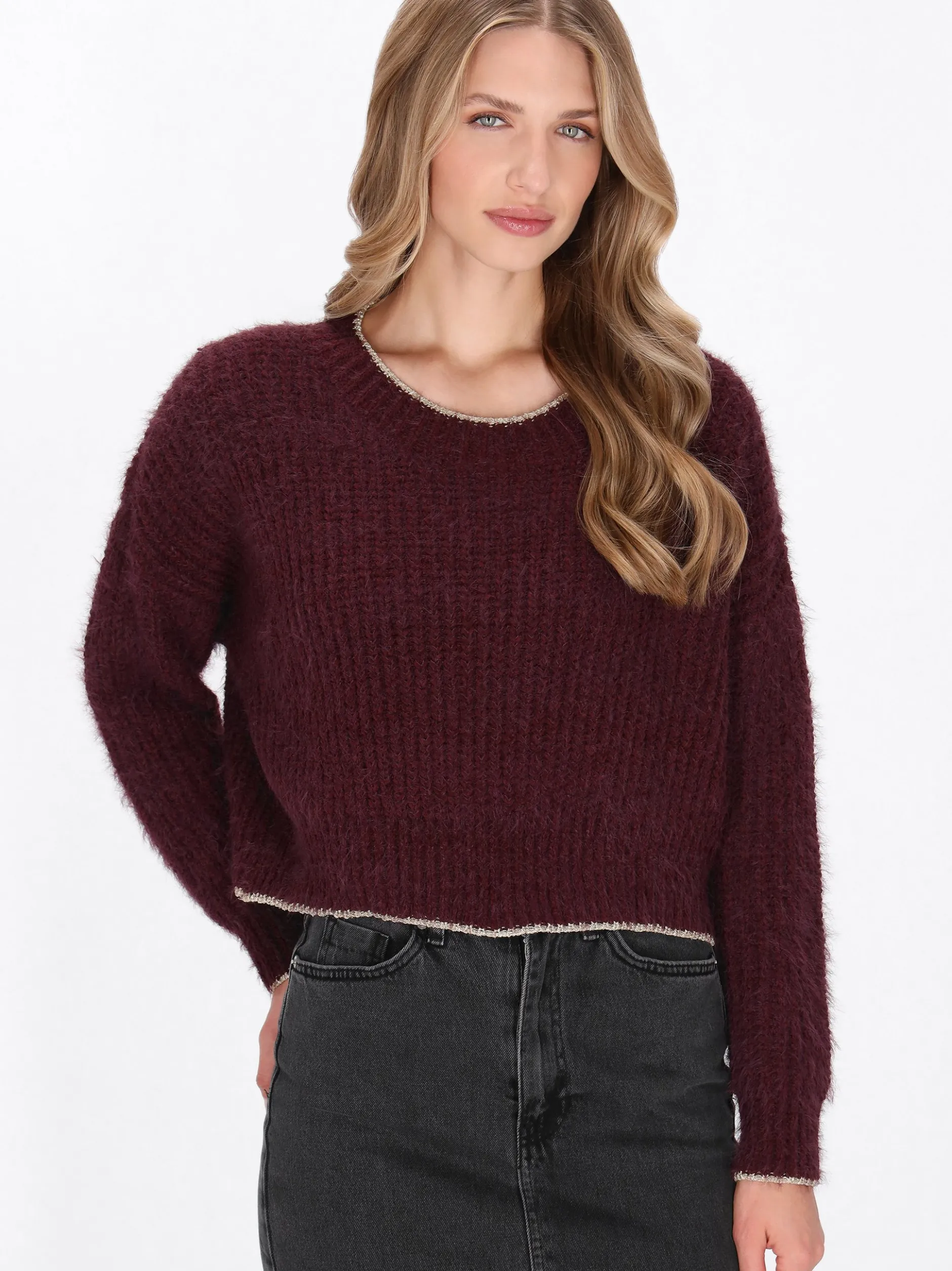 Dreimaster Damen Pullover in bordeaux
