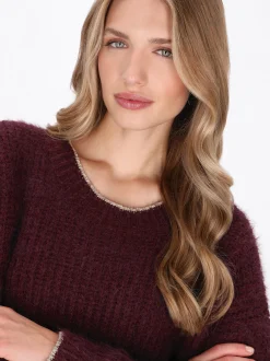 Dreimaster Damen Pullover in bordeaux