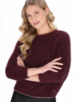 Dreimaster Damen Pullover in bordeaux