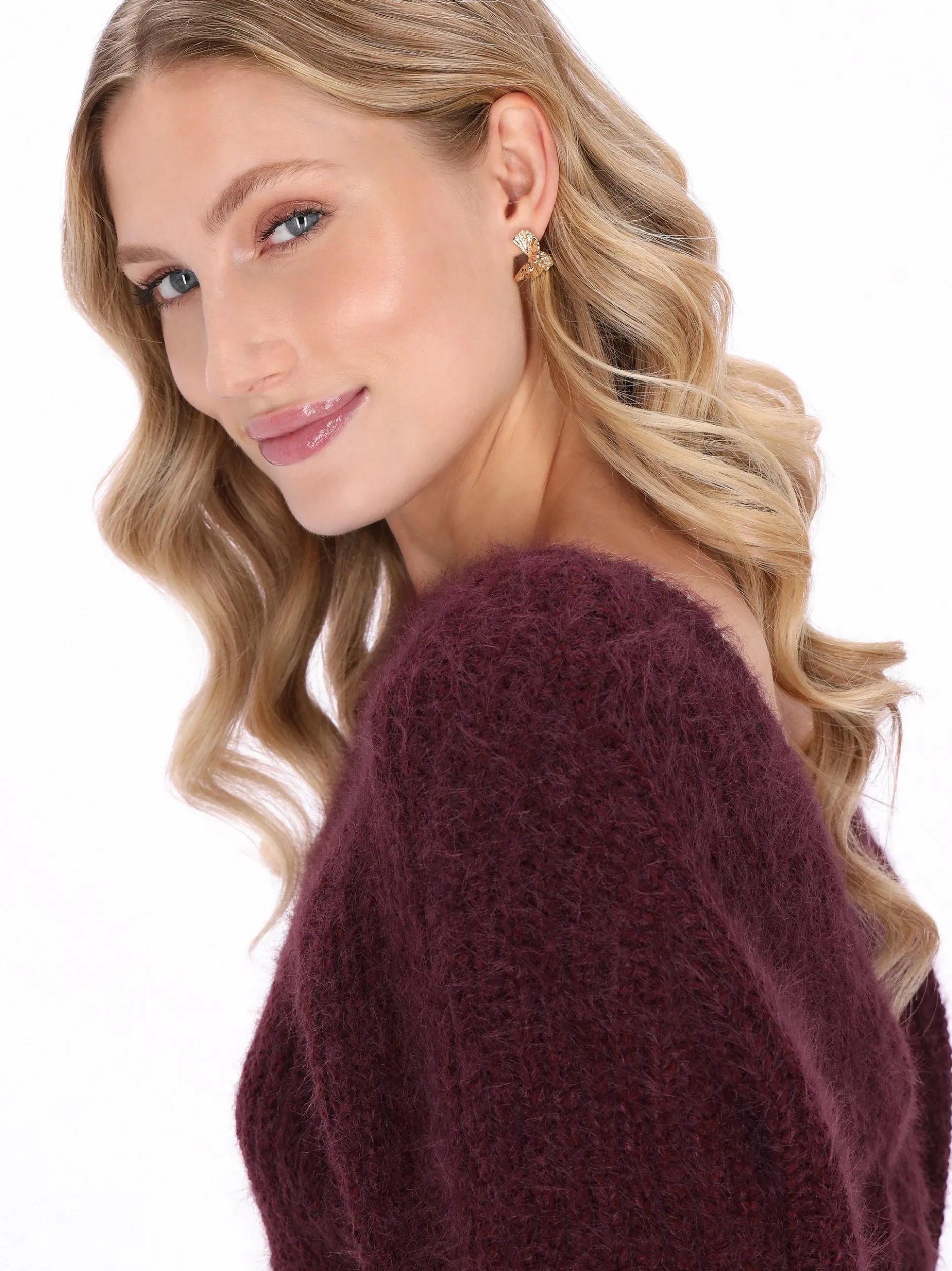 Dreimaster Damen Pullover in bordeaux