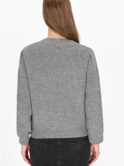 Dreimaster Damen Pullover in grau - Ausschnitt: Rundhals