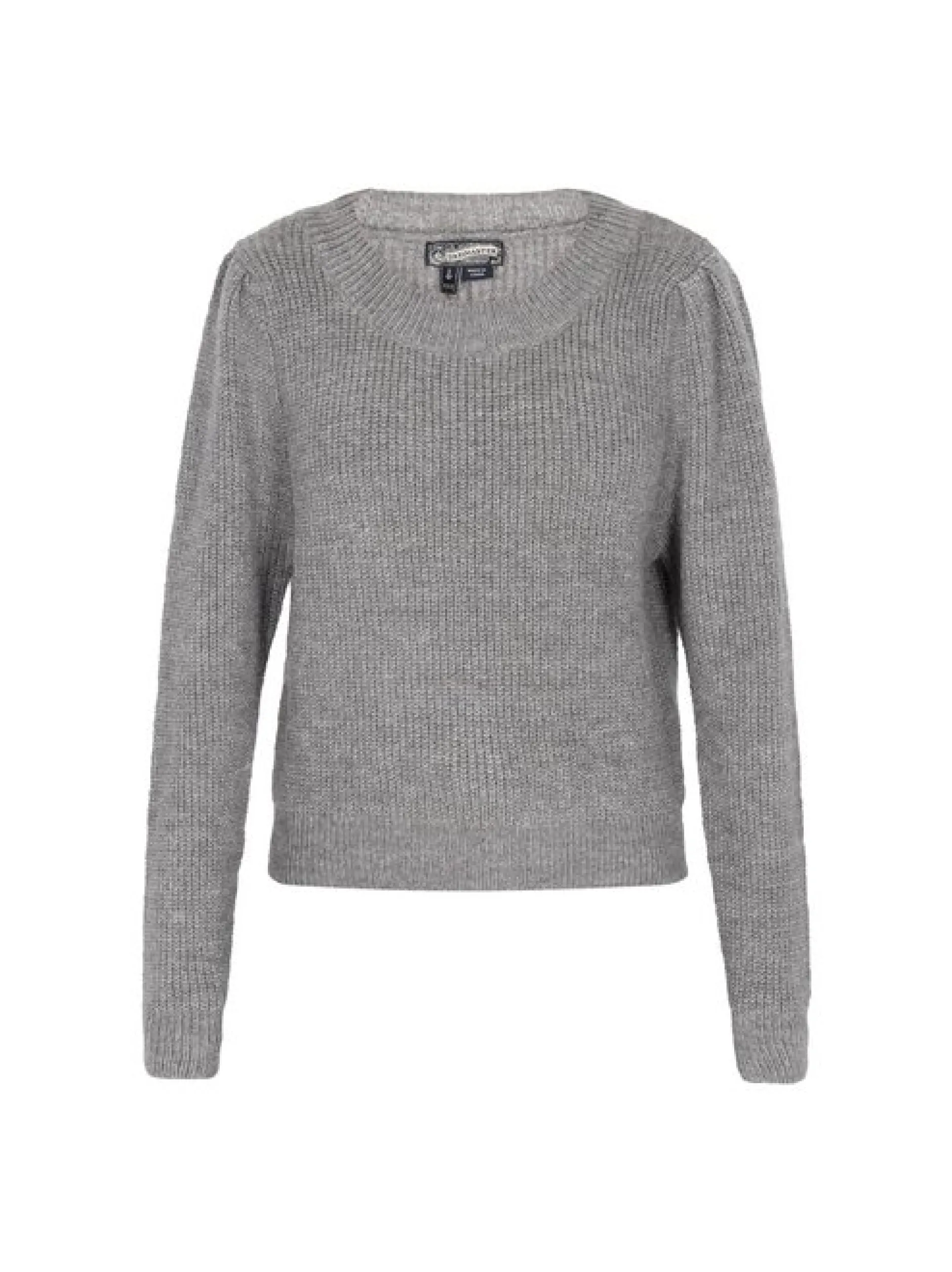 Dreimaster Damen Pullover in grau - Ausschnitt: Rundhals