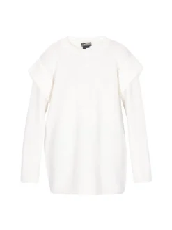 Dreimaster Damen Pullover in weiß - Ausschnitt: Rundhals