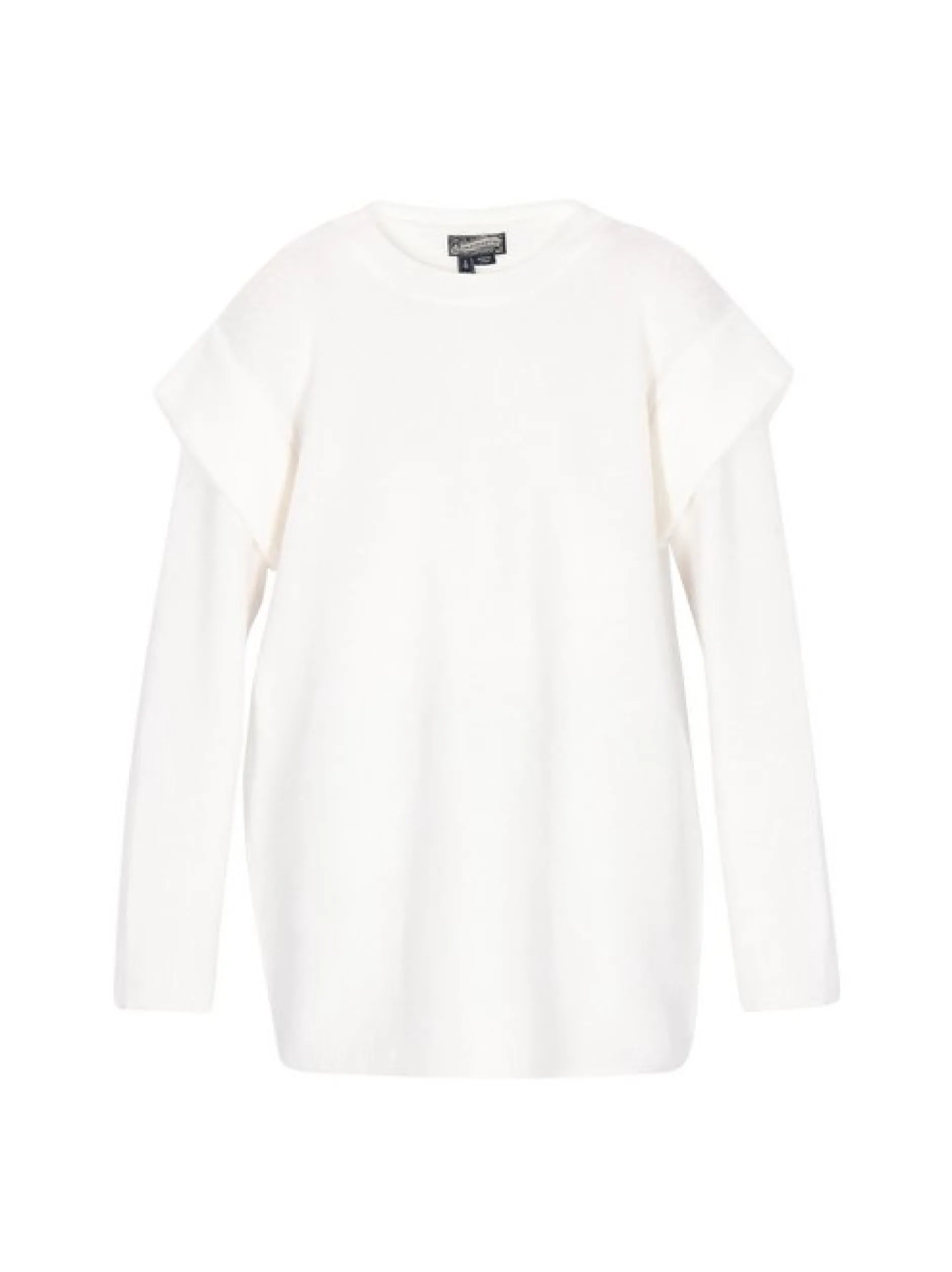 Dreimaster Damen Pullover in weiß - Ausschnitt: Rundhals