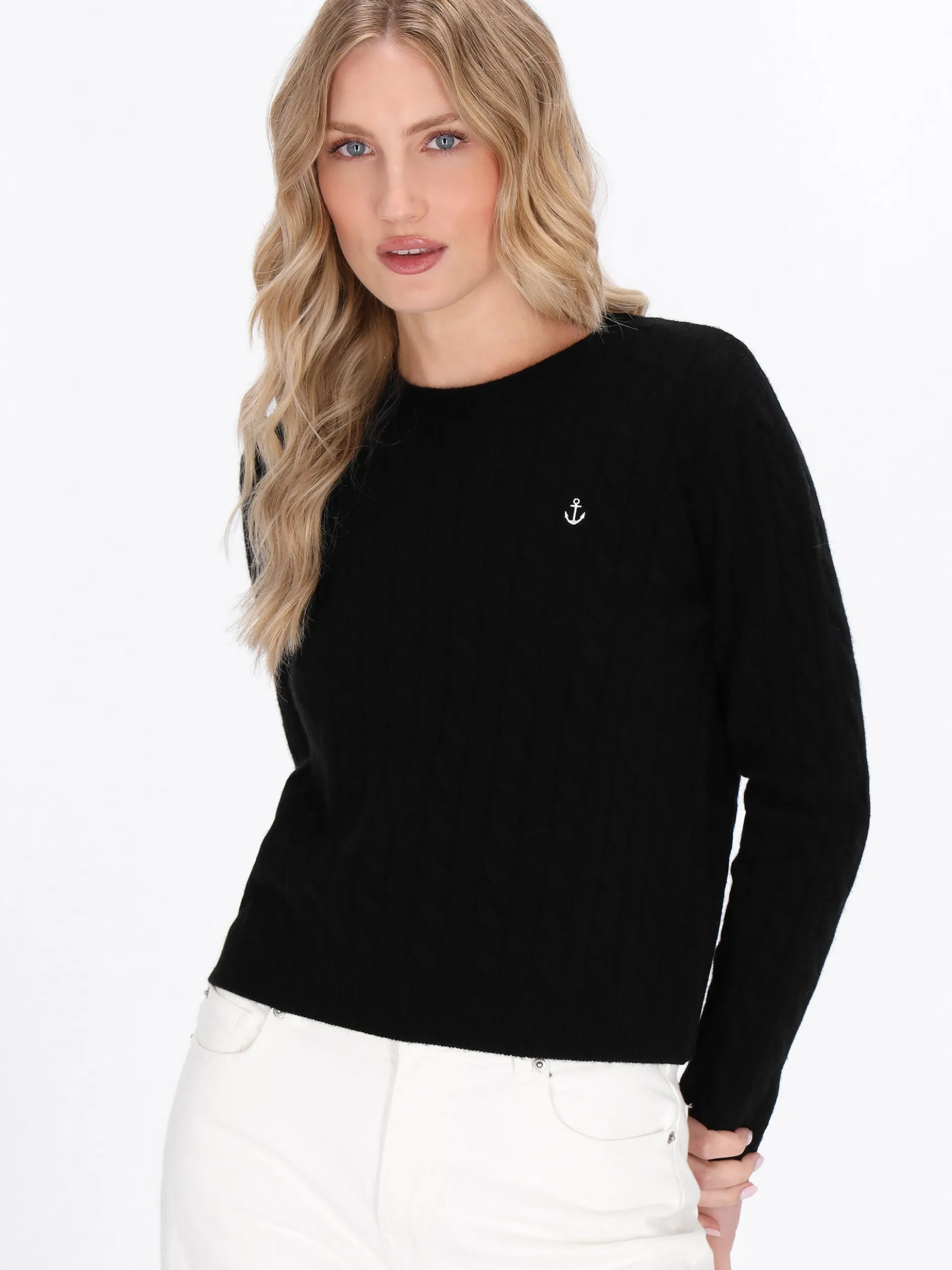 Dreimaster Damen Pullover in schwarz