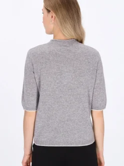 Dreimaster Damen Pullover in grau - Ausschnitt: Rundhals
