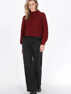 Dreimaster Damen Pullover in bordeaux