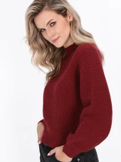 Dreimaster Damen Pullover in bordeaux