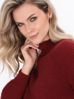 Dreimaster Damen Pullover in bordeaux