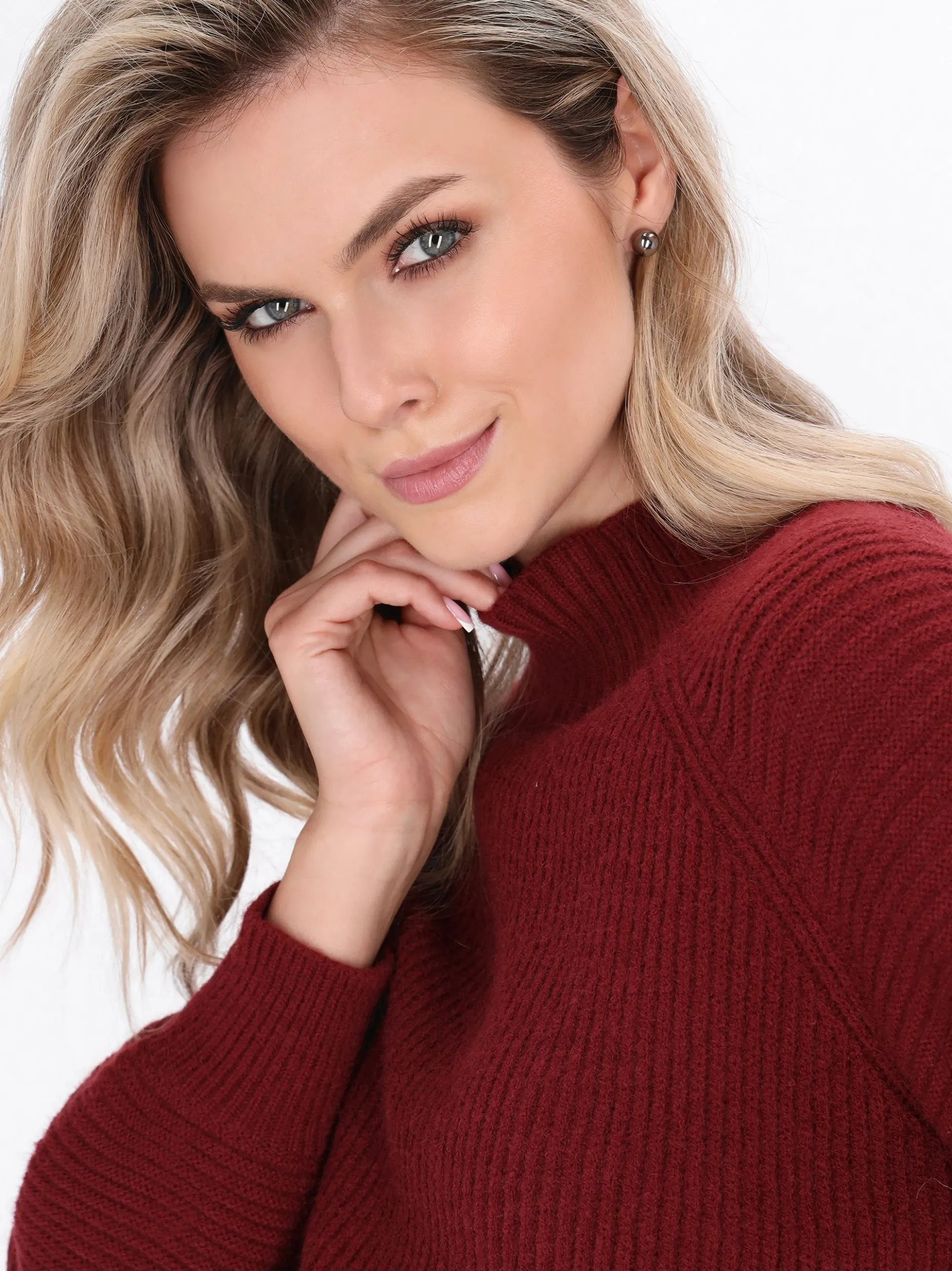 Dreimaster Damen Pullover in bordeaux