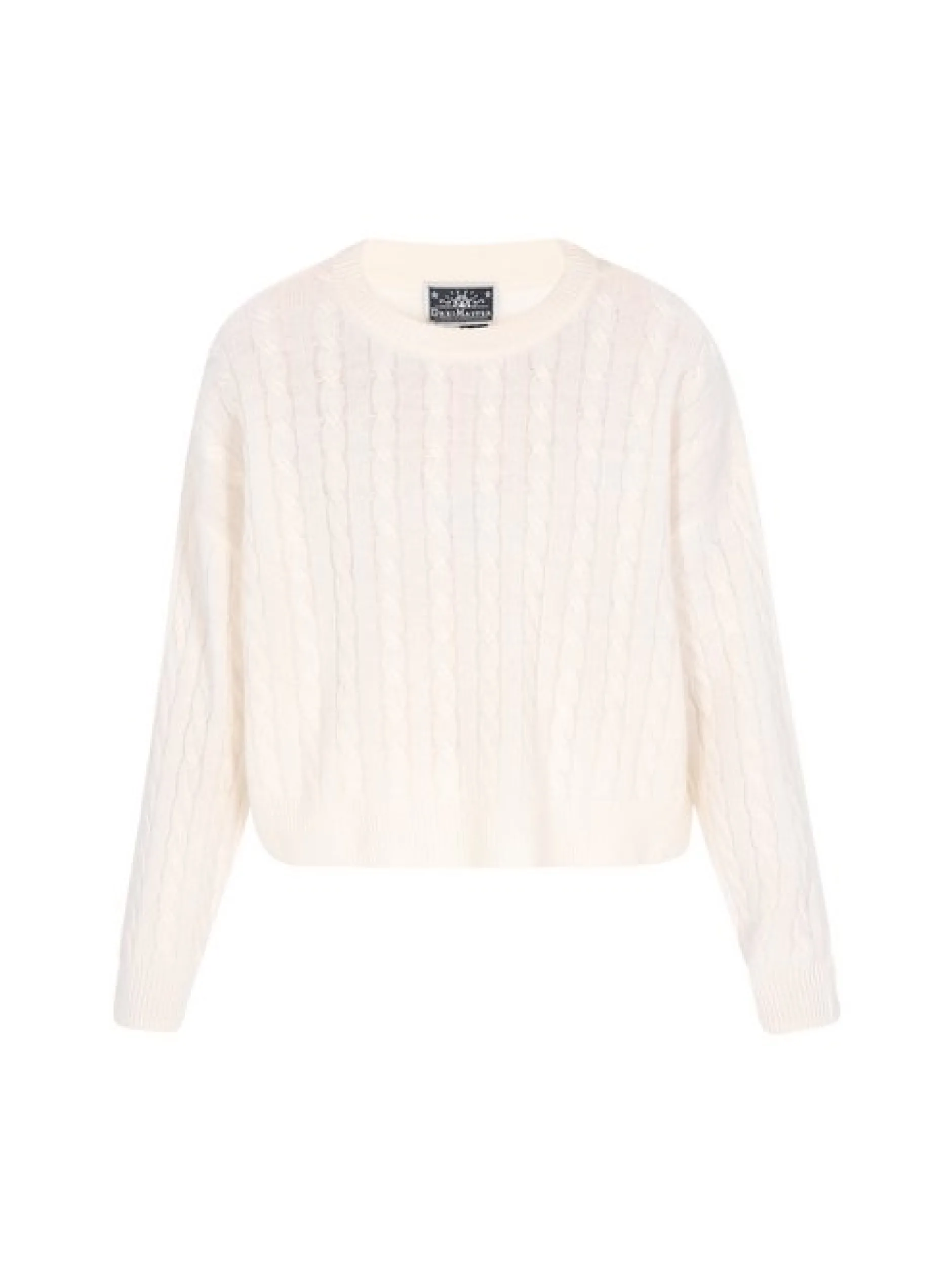 Dreimaster Damen Pullover in weiß - Ausschnitt: Rundhals