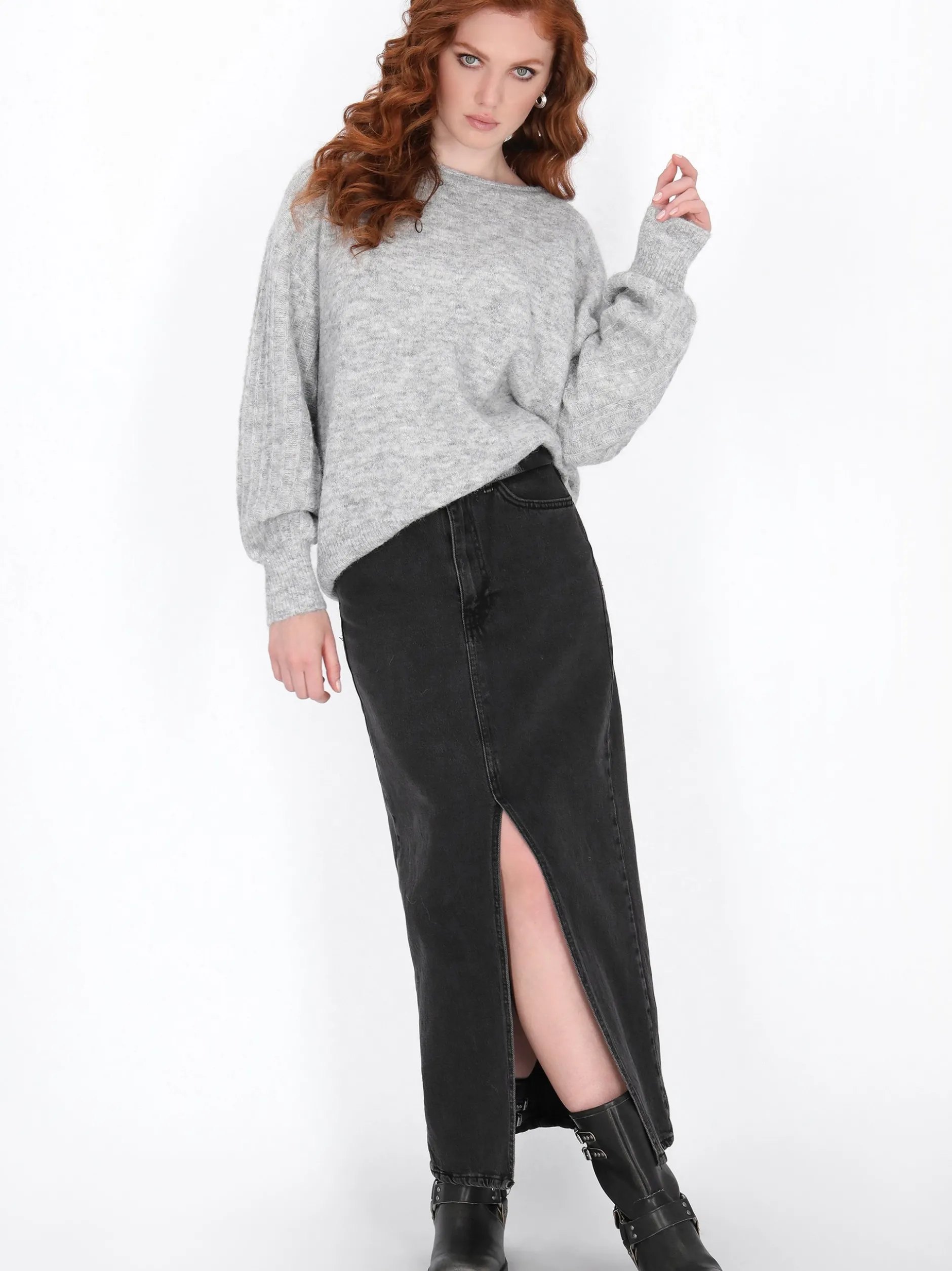 Dreimaster Damen Pullover in grau