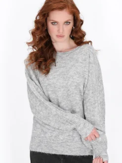 Dreimaster Damen Pullover in grau