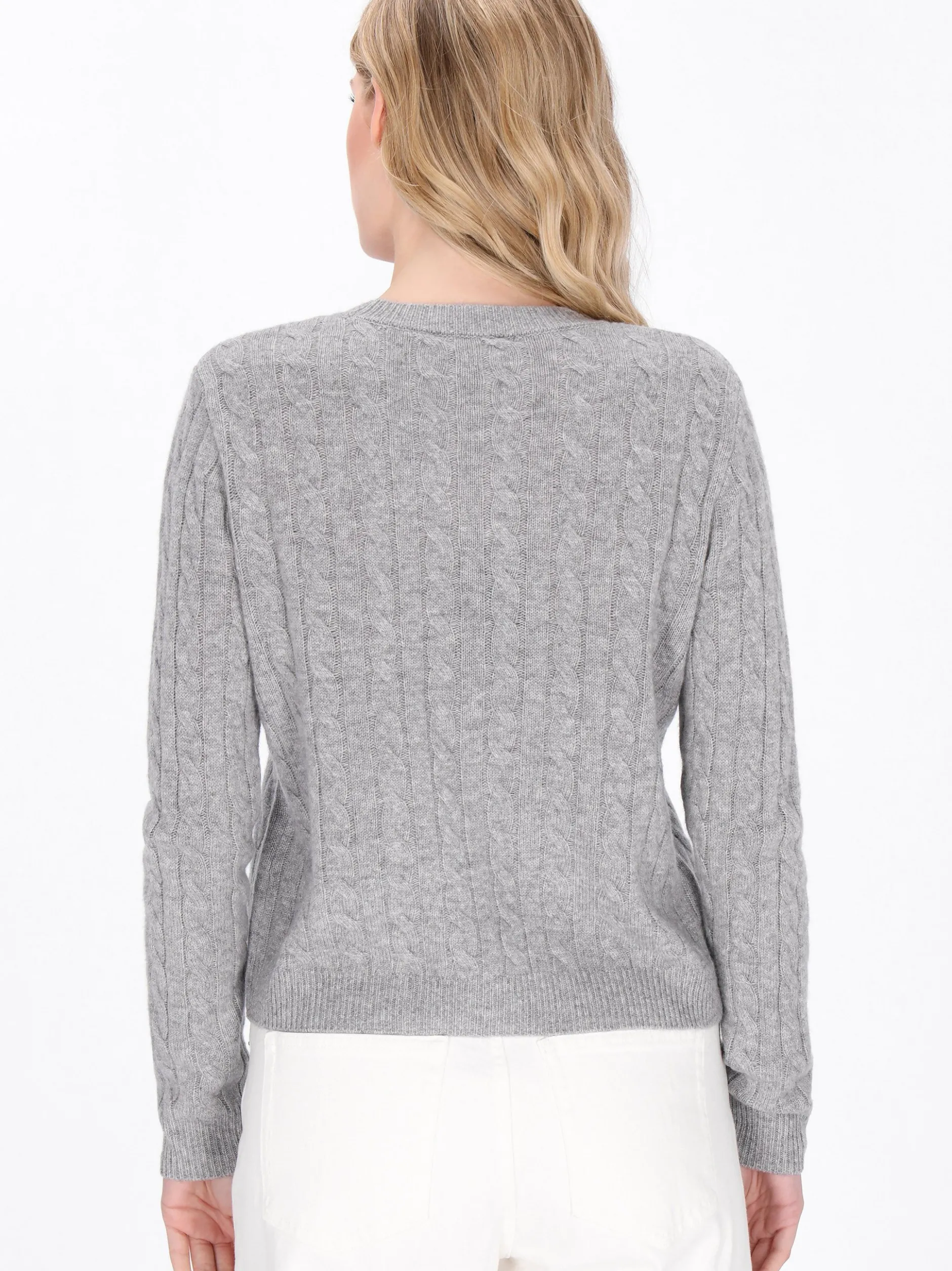 Dreimaster Damen Pullover in grau - Ausschnitt: Rundhals