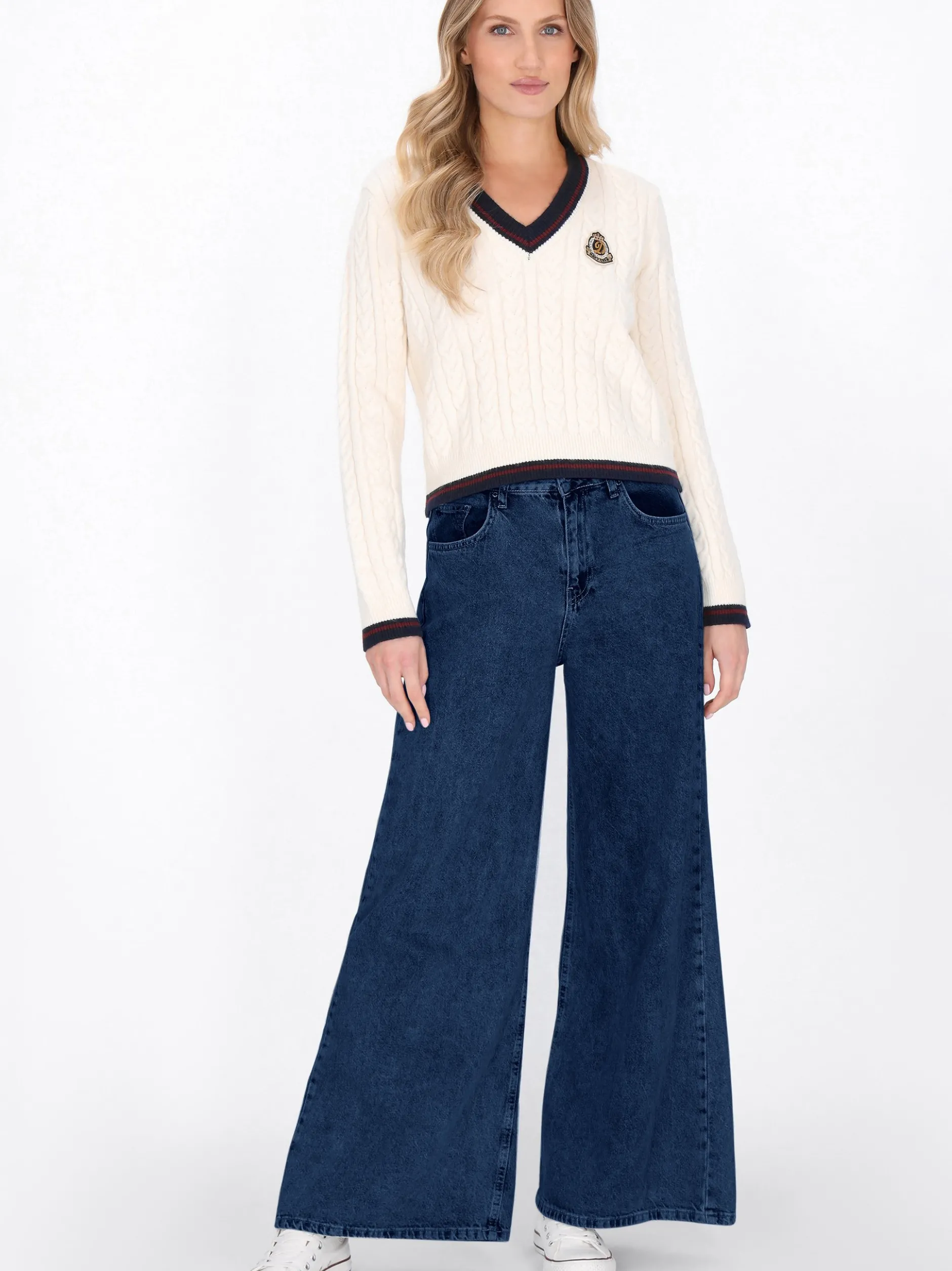 Dreimaster Damen Pullover in ecru