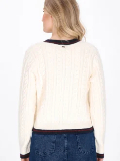Dreimaster Damen Pullover in ecru