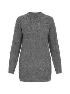 Dreimaster Damen Pullover in grau