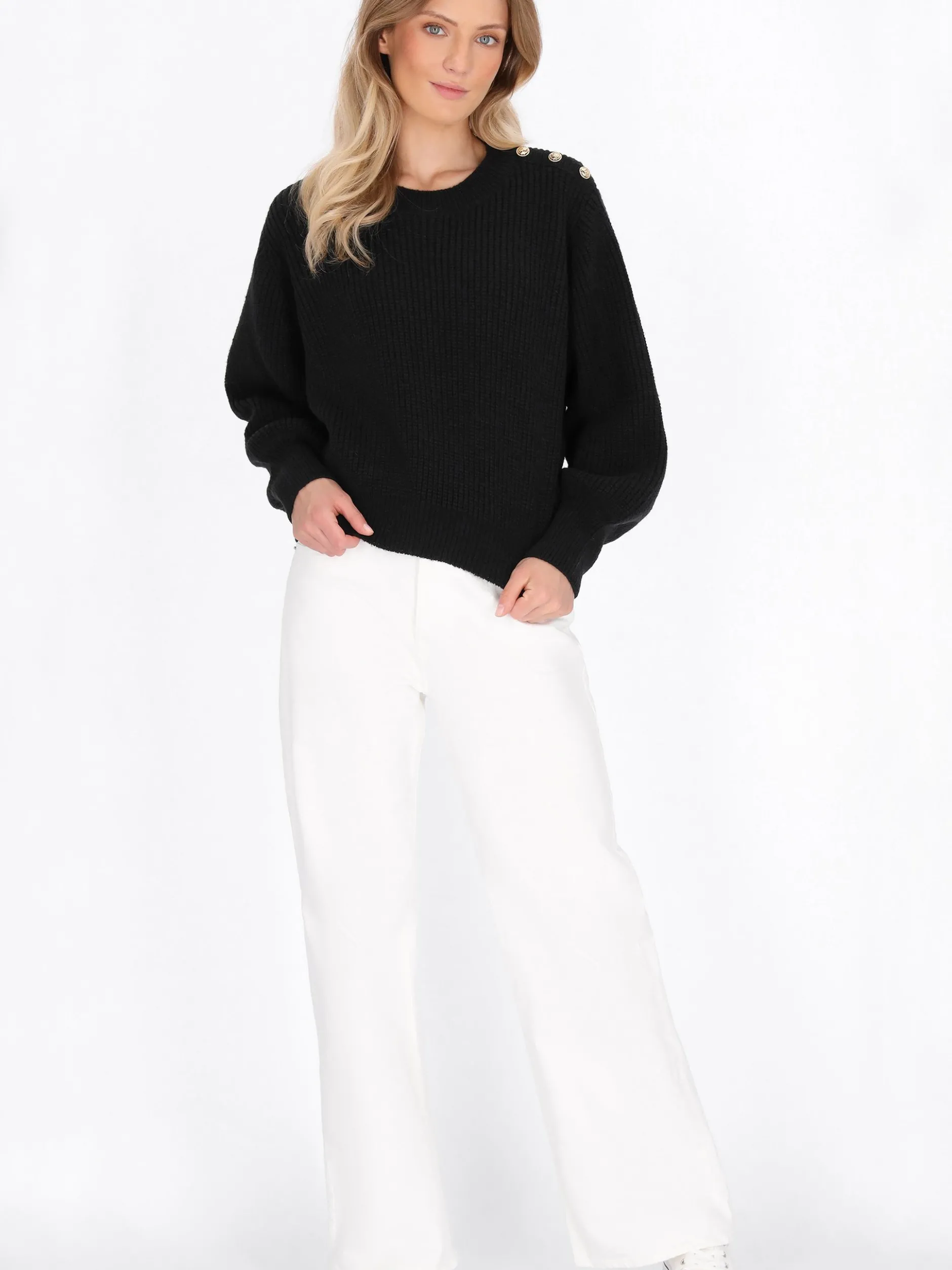 Dreimaster Damen Pullover in schwarz