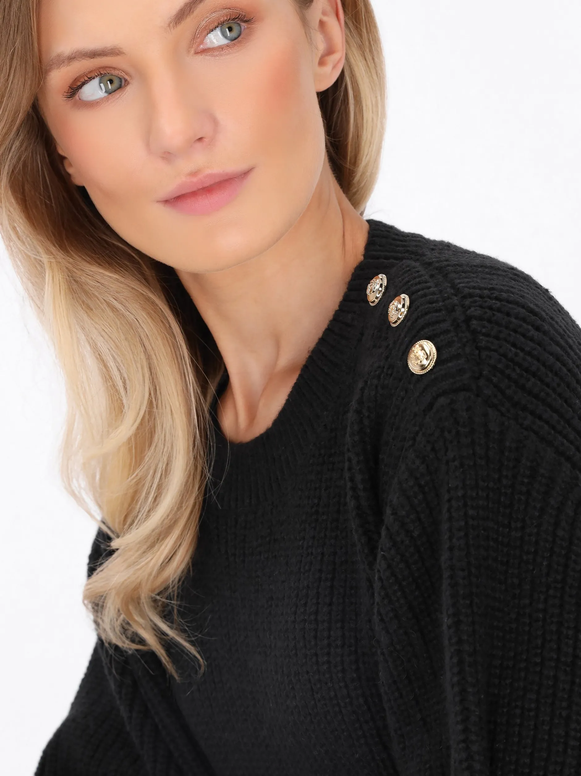 Dreimaster Damen Pullover in schwarz