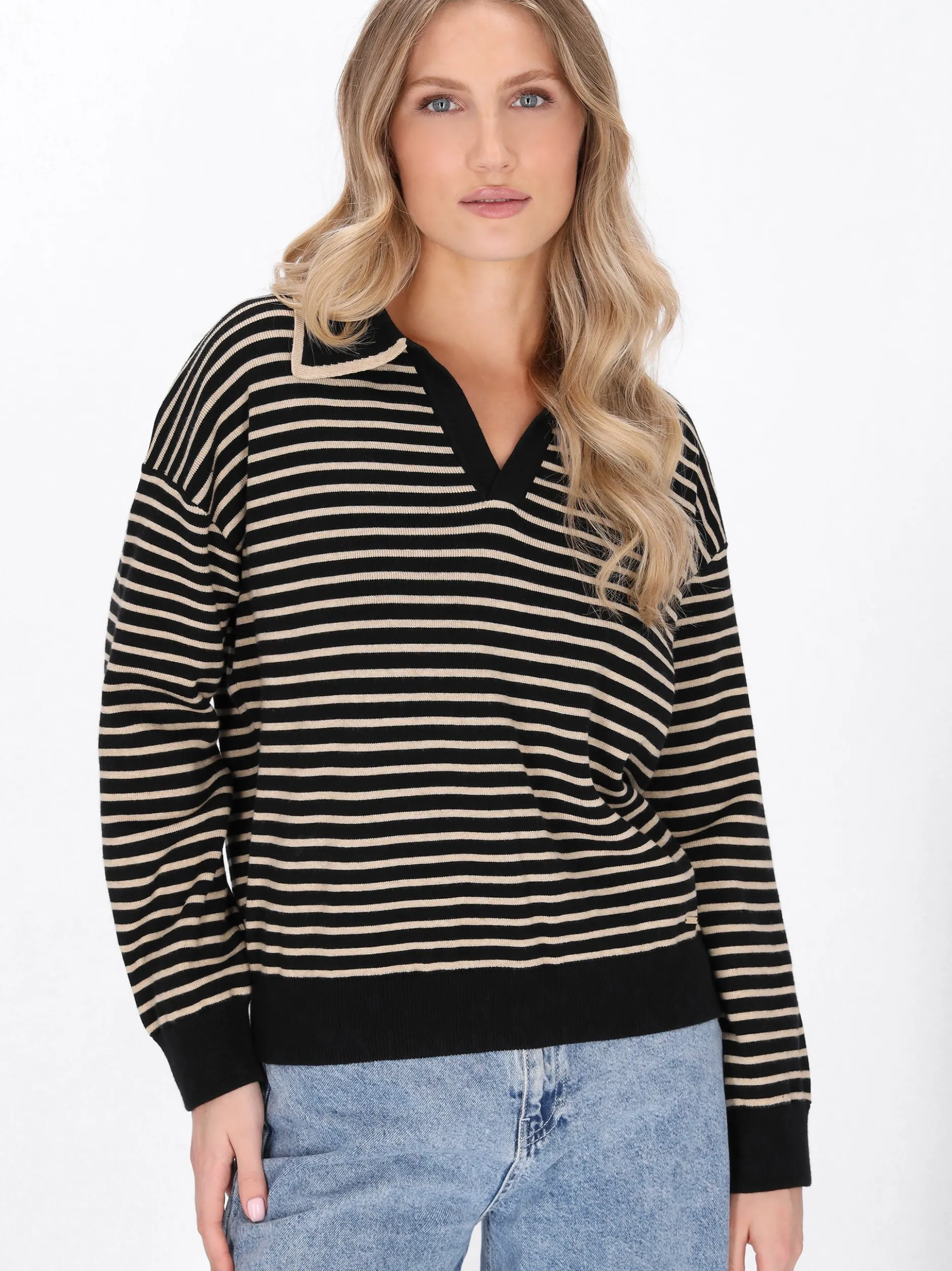 Dreimaster Damen Pullover in schwarz