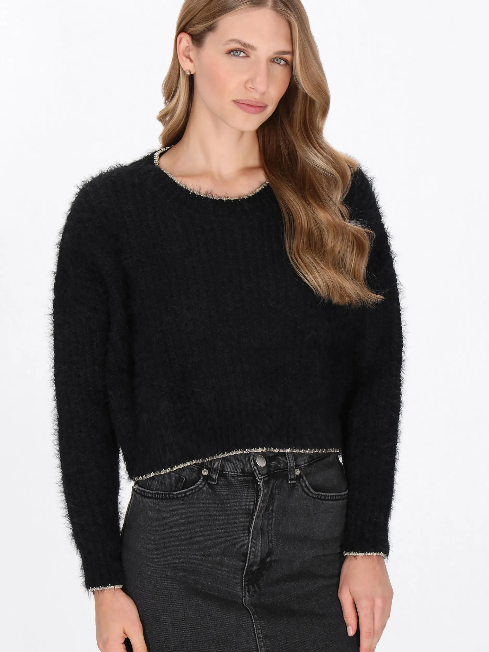 Dreimaster Damen Pullover in schwarz