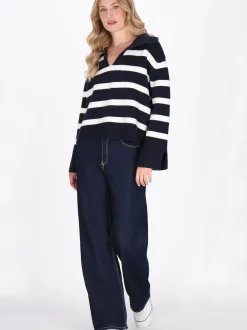 Dreimaster Damen Pullover in blau