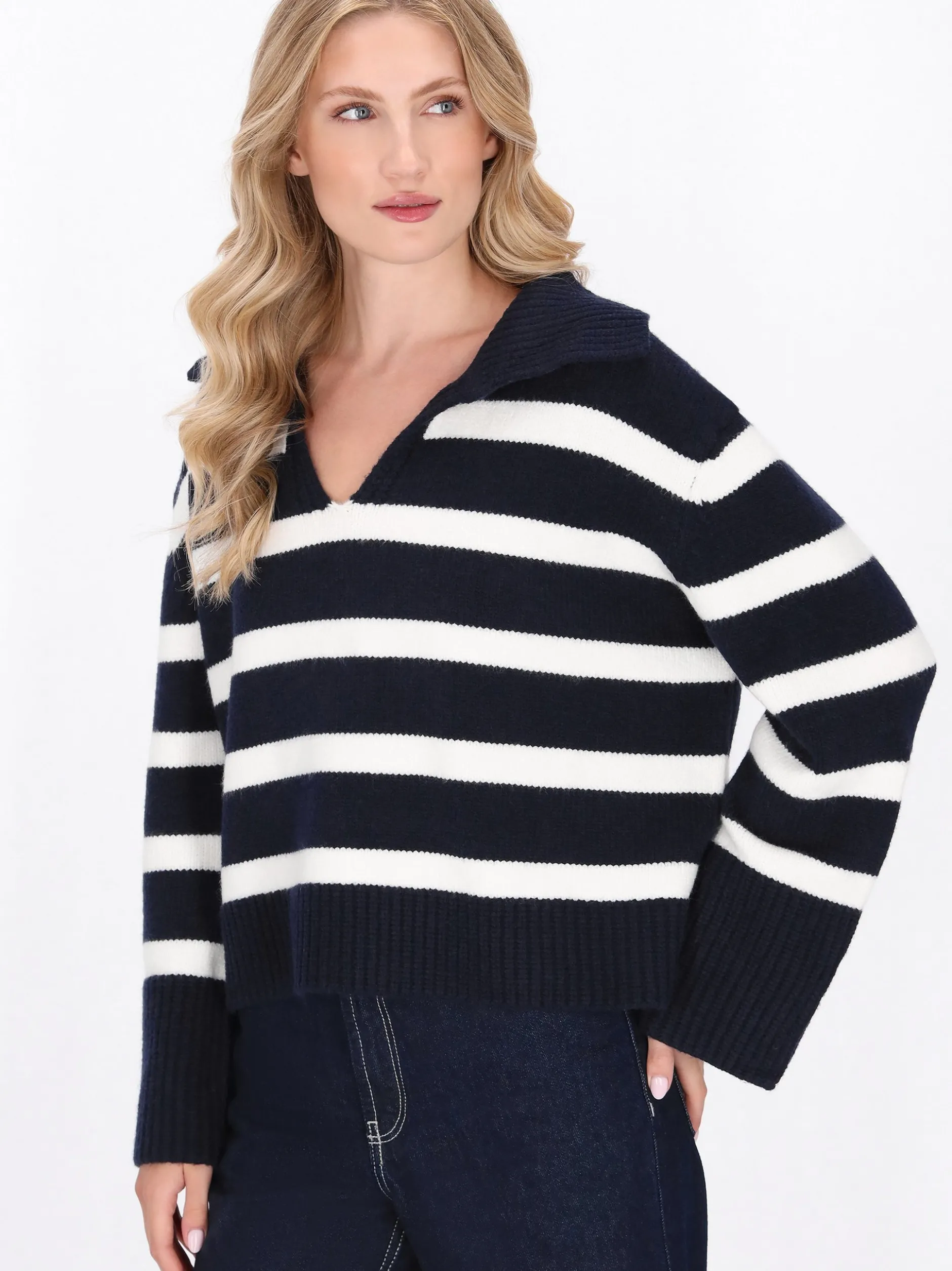 Dreimaster Damen Pullover in blau