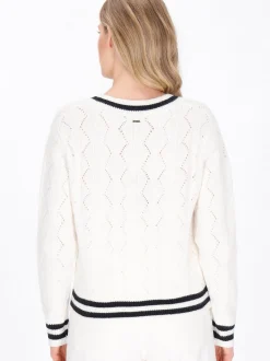 Dreimaster Damen Pullover in weiß