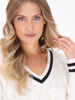 Dreimaster Damen Pullover in weiß
