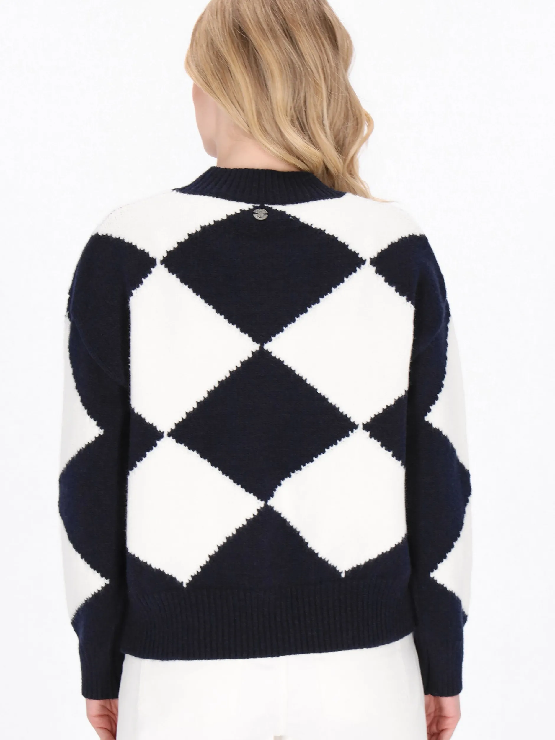 Dreimaster Damen Pullover in blau - Ausschnitt: Rundhals