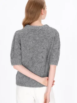 Dreimaster Damen Pullover in grau - Ausschnitt: Rundhals
