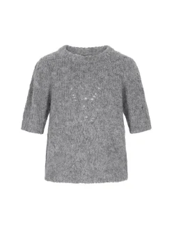 Dreimaster Damen Pullover in grau - Ausschnitt: Rundhals