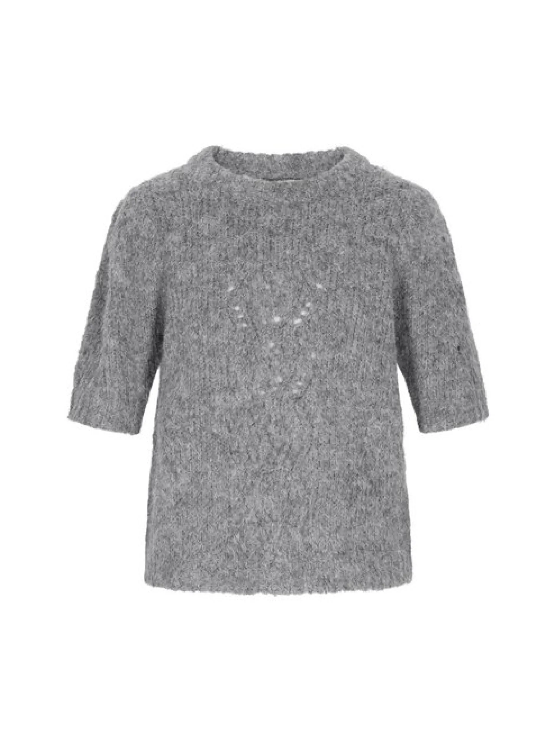 Dreimaster Damen Pullover in grau - Ausschnitt: Rundhals