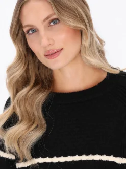 Dreimaster Damen Pullover in schwarz